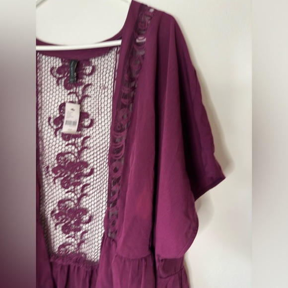 Lane Bryant Lace Short sleeves Pink Open Cardigan Size 22 NWT Lightweight - Picture 2 of 4